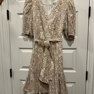Calvin Klein Beige Floral Midi Dress